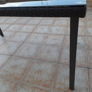 Mesa Rectangular Carrefour Mimbre y Metal