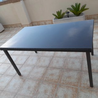 Mesa Rectangular Carrefour Mimbre y Metal