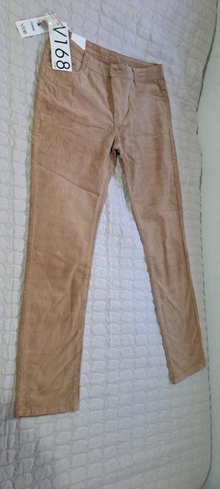 Pantalón marrón aterciopelado elástico