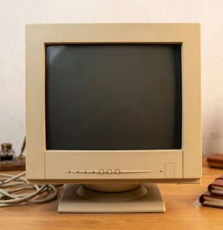 Pantalla de ordenador beige