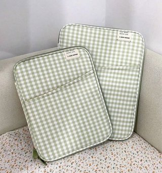 Funda iPad air/pro 11 pulgadas cuadros vichy verde