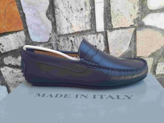 Scarpe uomo mocassini pelle blu 41 42 43 44
