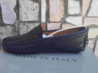 Scarpe uomo mocassini pelle blu 41 42 43 44