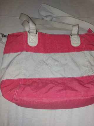 Bolso Kipling Rosa y Blanco