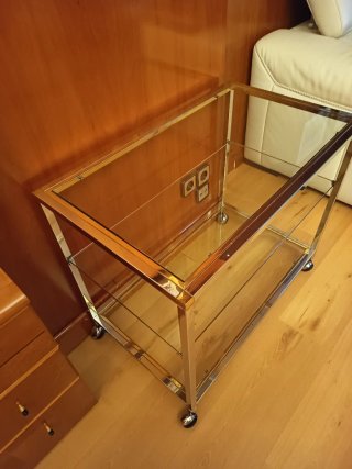 Mesa TV cristal y latón El Corte Inglés
