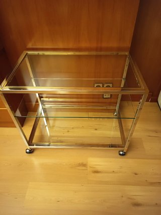 Mesa TV cristal y latón El Corte Inglés
