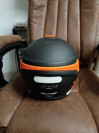 Casco Jet Negro y Naranja