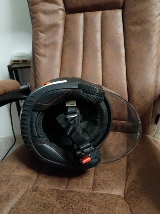Casco Jet Negro y Naranja
