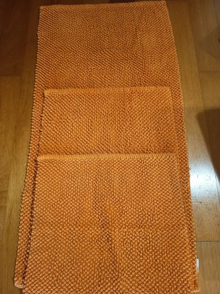 Conjunto 3 tapetes de quarto laranja