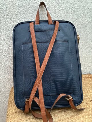 Mochila Portadocumentos Parfois Azul y Marrón