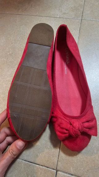 Manoletinas rojas con lazo