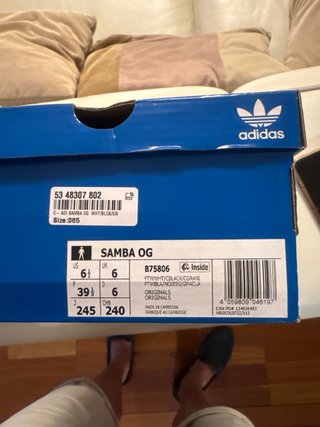 Adidas Samba Blancas/Gris Talla 39.5