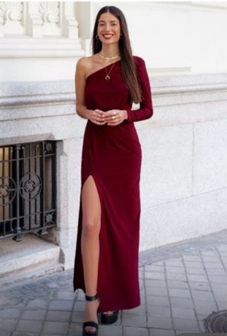 Vestido largo rojo de fiesta