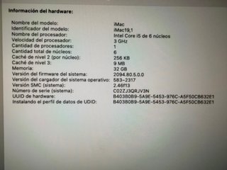 iMac 27” 2 Tb con garantía 5K 2019 RAM 32 Gb