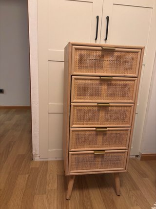 Cajonera Maisons du Monde Ratán y Madera