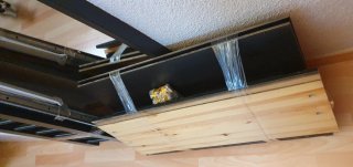 Diván negro Ikea con cajones