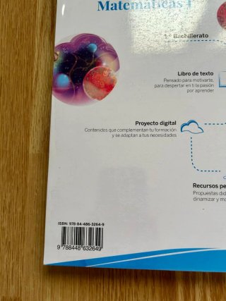 Libro Matemáticas 1.º Bachillerato