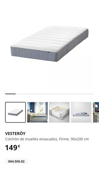 Cama IKEA TARVA 90x200 + Somier LÖNSET