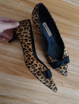 Zapatos Zara Basic Leopardo Moño