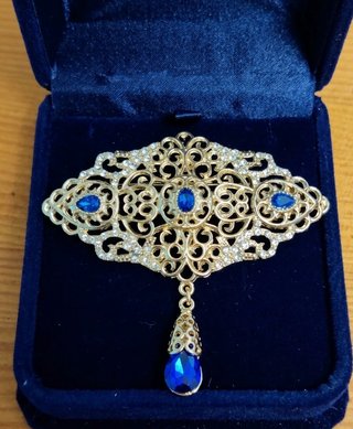 Broche Regional Baturra Azul y Dorado