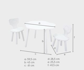 Mesa y 2 sillas infantiles nube