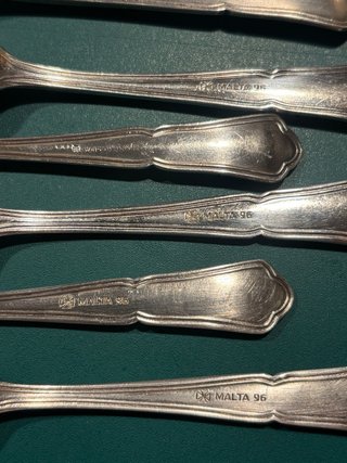 Cucharillas de café Cruz de Malta Baño Plata