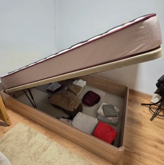 Cama con almacenaje 135x190cm Somier almacenaje