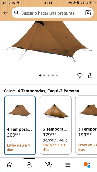 ¡¡¡A ESTRENAR!!!Tienda campaña ultraligera 2 pers.
