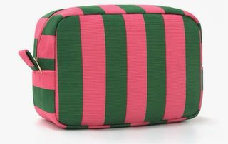 Neceser/Bolsa de aseo rayas rosa y verde