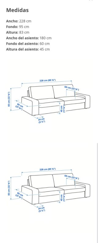 Sofá Kivik Ikea 3 Plazas Gris