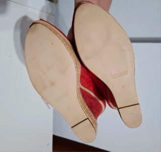 Sandalias cuña Zara rojas talla 39