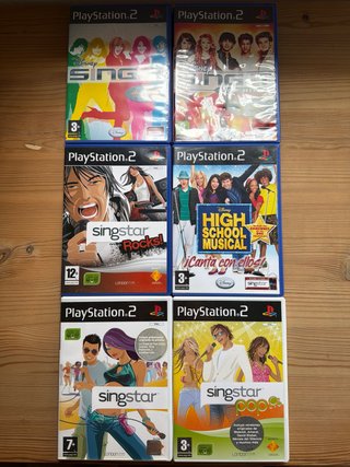 Pack SingStar PS2: Micros + Adaptadores + 6 Juegos