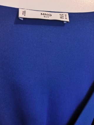Vestido Mango azul cruzado