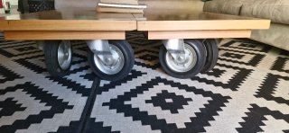 2 Mesa de centro madera con ruedas