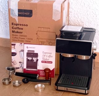 Cafetera Espresso AMZCHEF con Molinillo