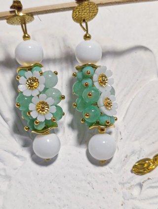 Set orecchini e bracciale agata bianca