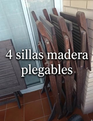 Mesa plegable madera 90x60 +4 sillas