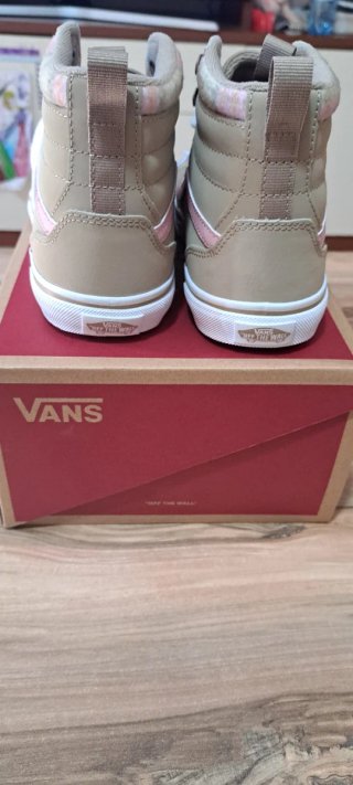 Scarpe Vans alte beige e rosa