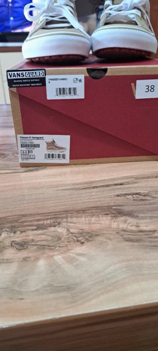 Scarpe Vans alte beige e rosa
