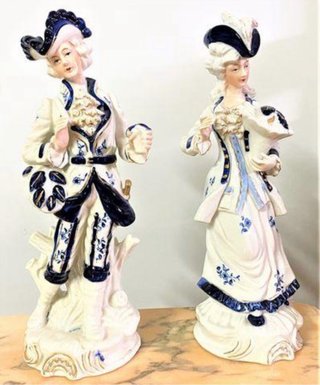 Figuras antiguas de porcelana Japon, 27cm alto