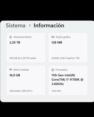 PC Intel i7-11700K 16GB + MX Keys + MX Master 3