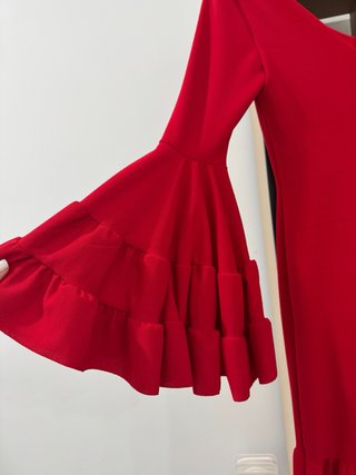 Vestido Gitana Rojo y Mantón Flores