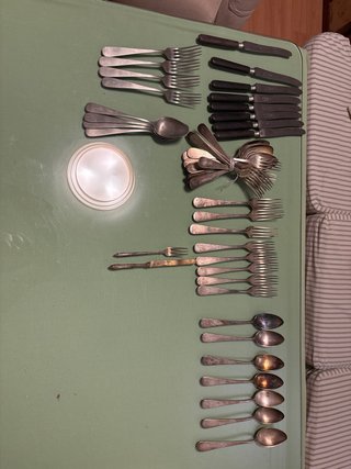 Lote cubiertos plata Meneses 720