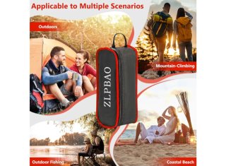 Silla Camping Plegable c/Bolsa Negra/Roja