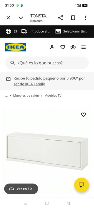 Mueble TV Ikea blanco con patas y puertas