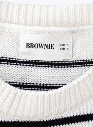 Jersey crop Brownie rayas marinero