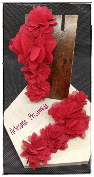 Pendientes largos de flores rojas