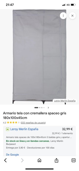 Armario Tela Gris Leroy Merlin