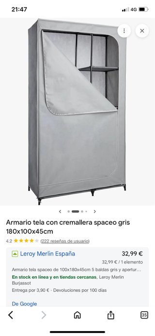 Armario Tela Gris Leroy Merlin