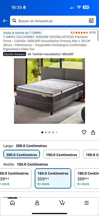 Colchón Viscoelast 160x200cm-Envio incluido Madrid